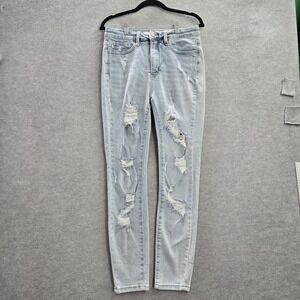 Judy Blue Women Jeans 7/28 Light Denim JB88431‎ Skinny Distressed 28"